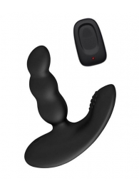 Черный силиконовый стимулятор простаты Levett Nitoc с пультом ДУ - Levett - в Сыктывкаре купить с доставкой