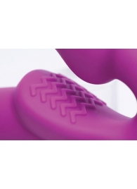 Ярко-розовый безремневой вибрострапон Evoke Vibrating Strapless Silicone Strap-on Dildo - XR Brands - купить с доставкой в Сыктывкаре