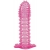 Гелевая розовая насадка с шипами - 12 см. - Toyfa Basic - в Сыктывкаре купить с доставкой