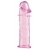 Гладкая розовая насадка с усиками под головкой - 12,5 см. - Toyfa Basic - в Сыктывкаре купить с доставкой