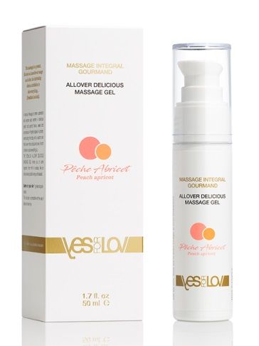 Универсальный массажный гель-смазка Allover Delicious Massage Gel с ароматом персика и аброкоса - 50 мл. - YESforLOV - купить с доставкой в Сыктывкаре