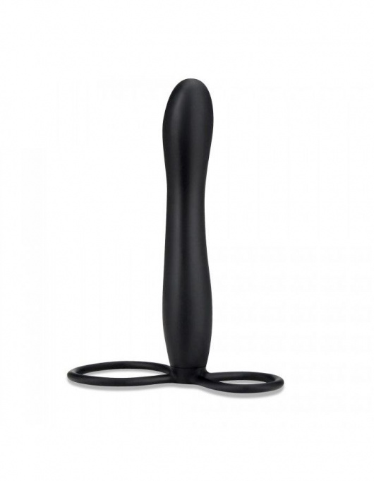 Черная насадка на пенис для двойной стимуляции Mojo BlackJack - 15 см. - Seven Creations - в Сыктывкаре купить с доставкой