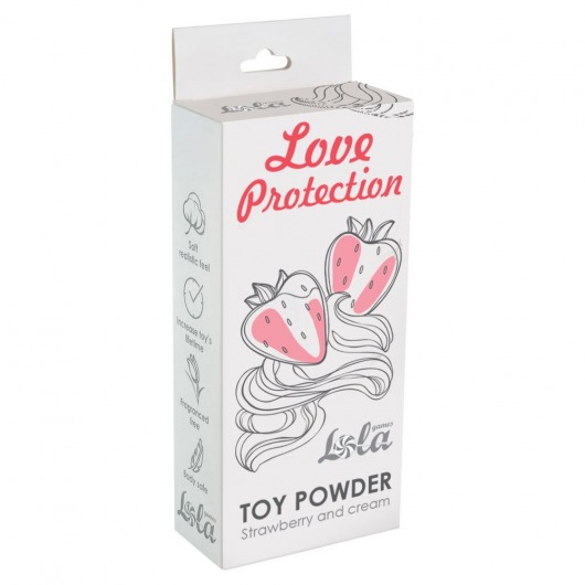 Пудра для игрушек Love Protection с ароматом клубники со сливками - 30 гр. - Lola Games - купить с доставкой в Сыктывкаре