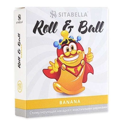 Стимулирующий презерватив-насадка Roll   Ball Banana - Sitabella - купить с доставкой в Сыктывкаре