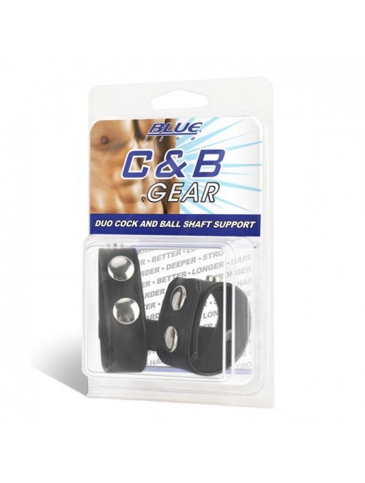 Двойной поддерживаюший ремень для пениса с заклепками - BlueLine - купить с доставкой в Сыктывкаре