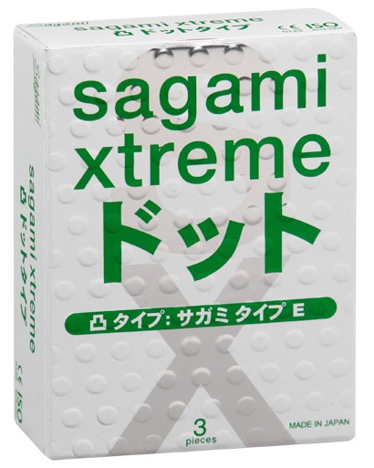 Презервативы Sagami Xtreme SUPER DOTS с точками - 3 шт. - Sagami - купить с доставкой в Сыктывкаре