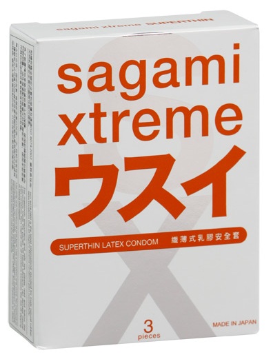 Ультратонкие презервативы Sagami Xtreme SUPERTHIN - 3 шт. - Sagami - купить с доставкой в Сыктывкаре