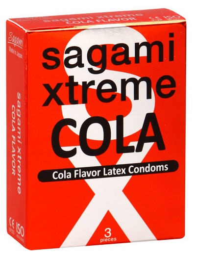 Ароматизированные презервативы Sagami Xtreme COLA - 3 шт. - Sagami - купить с доставкой в Сыктывкаре