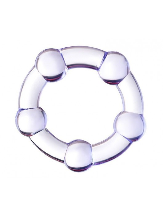 Фиолетовое эрекционное кольцо на пенис с бусинами - Штучки-дрючки - в Сыктывкаре купить с доставкой