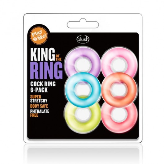 Набор из 6 эрекционных колец King of the Ring - Blush Novelties - в Сыктывкаре купить с доставкой