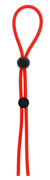 Красное лассо на пенис с двумя бусинами STRETCHY LASSO CAGE - Dream Toys - в Сыктывкаре купить с доставкой