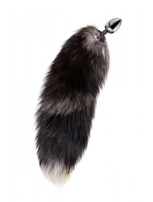 Серебристая металлическая анальная втулка с хвостом чернобурой лисы - размер S - ToyFa - купить с доставкой в Сыктывкаре