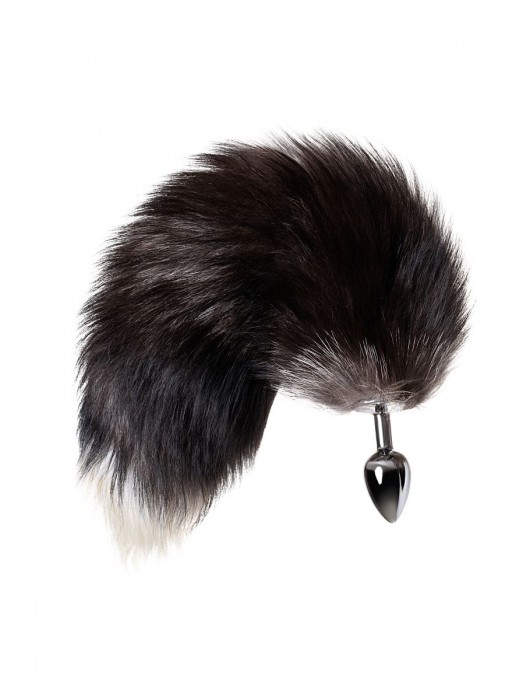 Серебристая металлическая анальная втулка с хвостом чернобурой лисы - размер S - ToyFa - купить с доставкой в Сыктывкаре