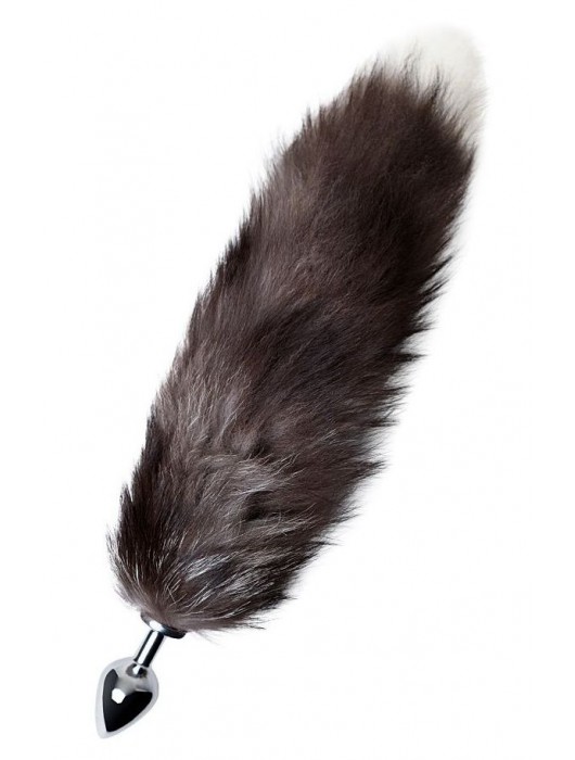 Серебристая металлическая анальная втулка с хвостом чернобурой лисы - размер S - ToyFa - купить с доставкой в Сыктывкаре