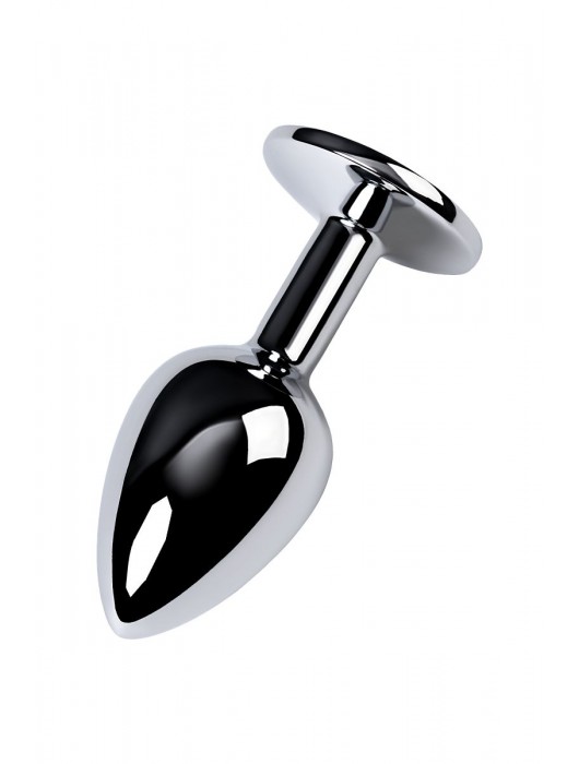 Серебристая конусовидная анальная пробка с фиолетовым кристаллом - 7 см. - ToyFa - купить с доставкой в Сыктывкаре