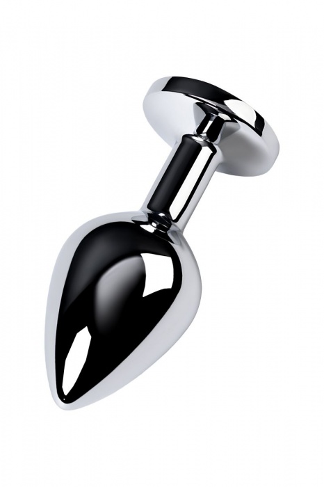 Серебристая конусовидная анальная пробка с голубым кристаллом - 8 см. - ToyFa - купить с доставкой в Сыктывкаре