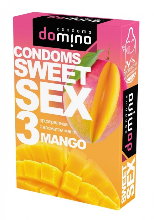 Презервативы для орального секса DOMINO Sweet Sex с ароматом манго - 3 шт. - Domino - купить с доставкой в Сыктывкаре