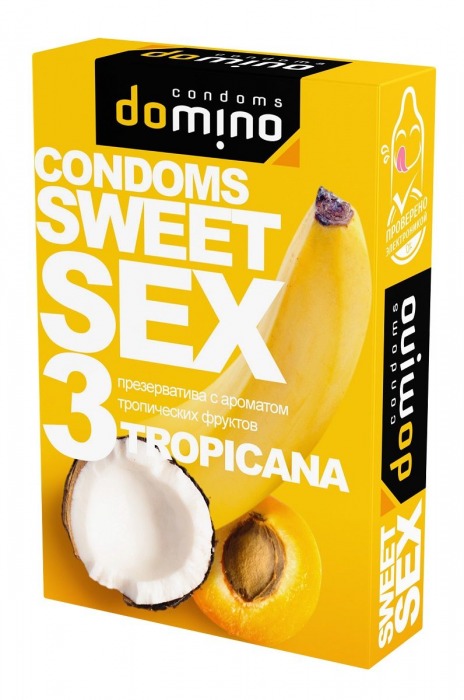 Презервативы для орального секса DOMINO Sweet Sex с ароматом тропических фруктов - 3 шт. - Domino - купить с доставкой в Сыктывкаре