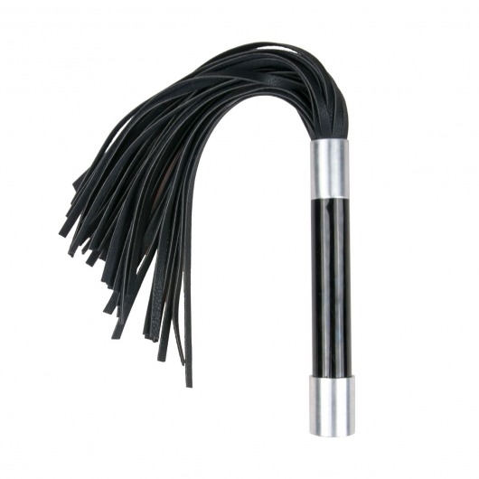 Черная плеть Easytoys Flogger With Metal Grip - 38 см. - Easy toys - купить с доставкой в Сыктывкаре