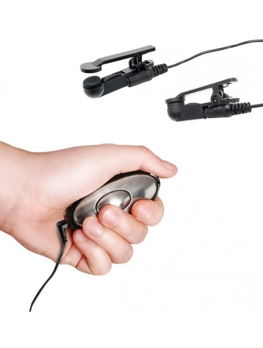 Черные электрические зажимы для сосков Shock Therapy Nipple Clamps - Pipedream - купить с доставкой в Сыктывкаре