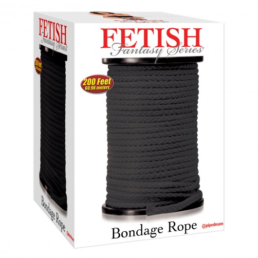 Черная веревка для связывания Bondage Rope - 60,9 м. - Pipedream - купить с доставкой в Сыктывкаре