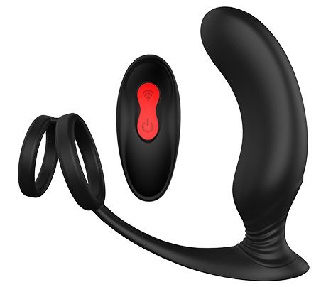 Черный массажер простаты REMOTE P-PLEASER - Dream Toys - в Сыктывкаре купить с доставкой