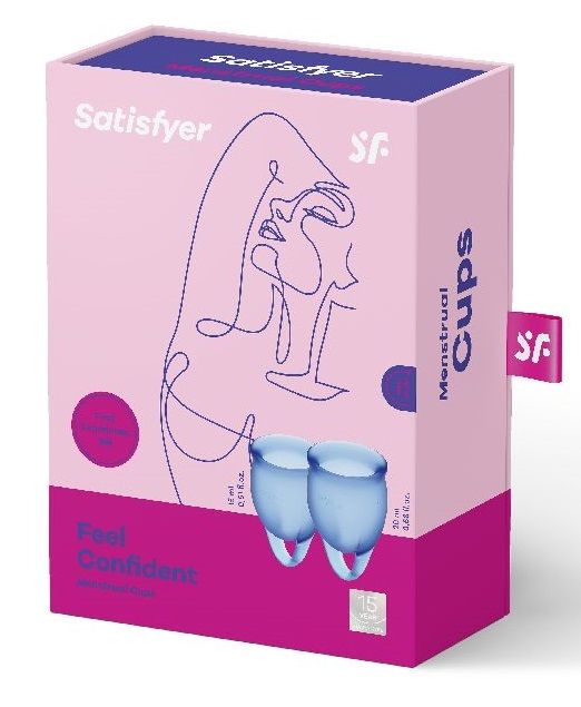 Набор синих менструальных чаш Feel confident Menstrual Cup - Satisfyer - купить с доставкой в Сыктывкаре