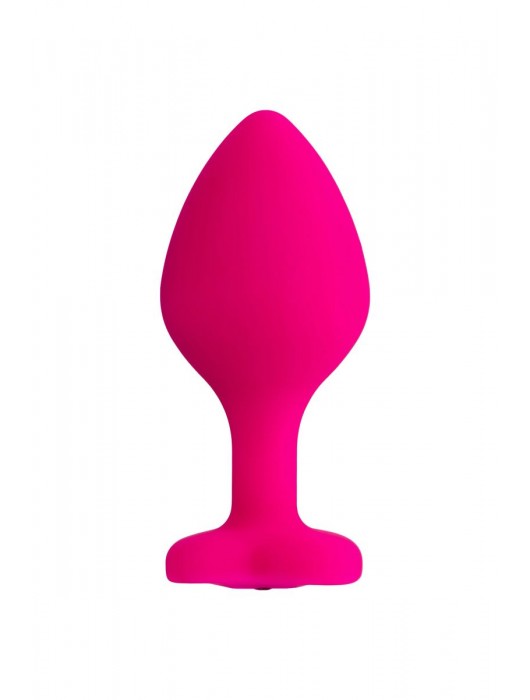 Розовая анальная втулка Diamond Heart с прозрачным кристаллом - 8 см. - ToyFa - купить с доставкой в Сыктывкаре