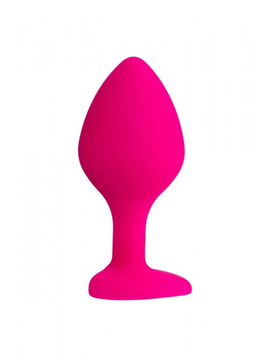 Розовая анальная втулка Diamond Heart с прозрачным кристаллом - 8 см. - ToyFa - купить с доставкой в Сыктывкаре