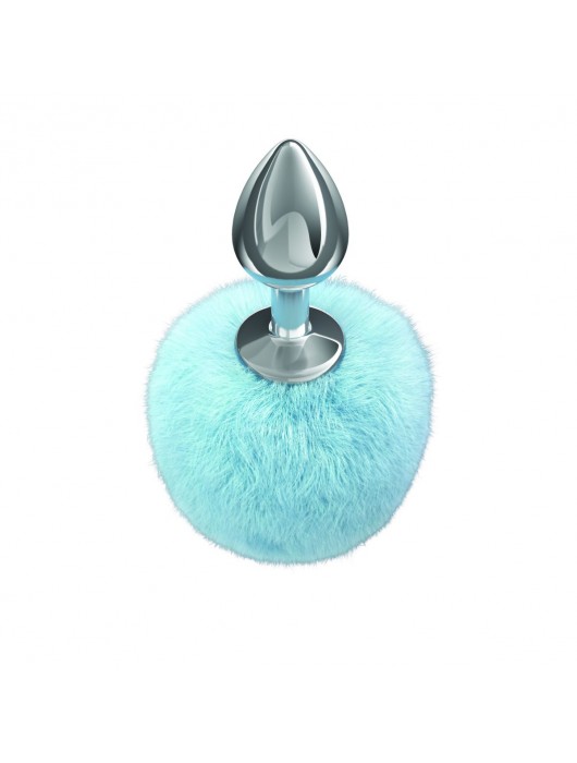 Серебристая анальная пробка с голубым пушистым хвостиком Twinkle - Lola Games - купить с доставкой в Сыктывкаре