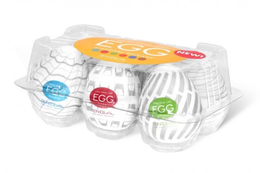 Набор из 6 мастурбаторов Tenga EGG Easy Beat с различным рельефом - Tenga - в Сыктывкаре купить с доставкой