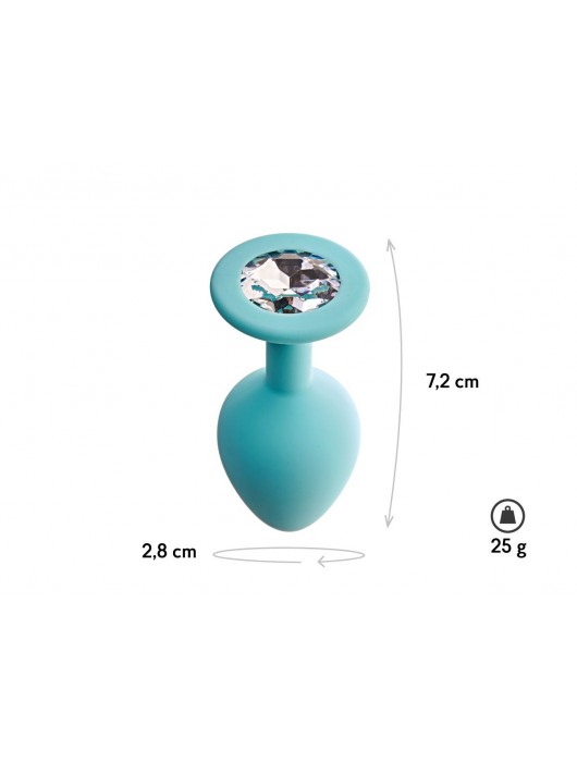 Аквамариновая анальная пробка с прозрачным кристаллом Gamma S - 7,2 см. - Le Frivole - купить с доставкой в Сыктывкаре