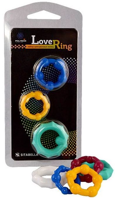 Набор из 3 цветных эрекционных колец Love Ring - Sitabella - в Сыктывкаре купить с доставкой
