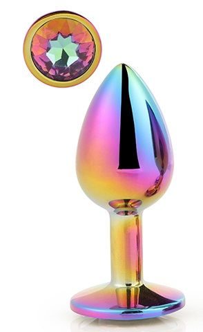 Голографическая анальная втулка с радужным кристаллом - 7,1 см. - Dream Toys - купить с доставкой в Сыктывкаре
