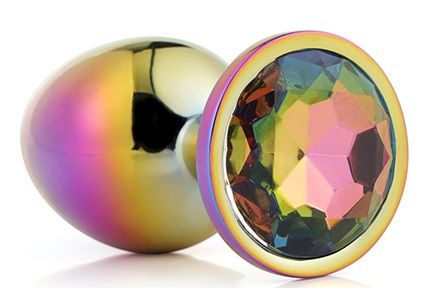 Голографическая анальная втулка с радужным кристаллом - 7,1 см. - Dream Toys - купить с доставкой в Сыктывкаре