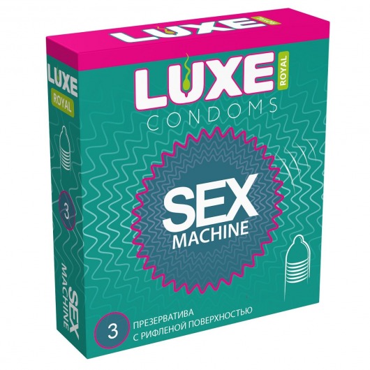 Ребристые презервативы LUXE Royal Sex Machine - 3 шт. - Luxe - купить с доставкой в Сыктывкаре