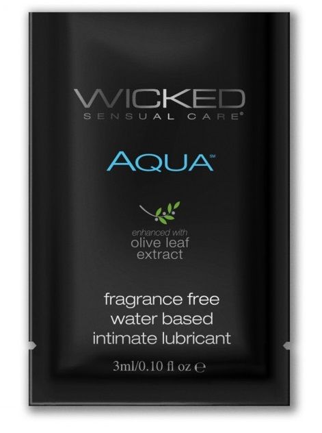 Легкий лубрикант на водной основе с алое Wicked Aqua - 3 мл. - Wicked - купить с доставкой в Сыктывкаре