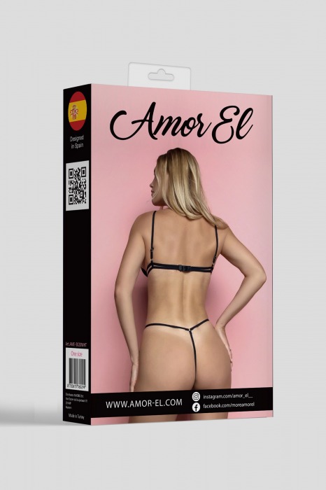 Соблазнительный ажурный комплект с декоративными бретелями на лифе - Amor El купить с доставкой