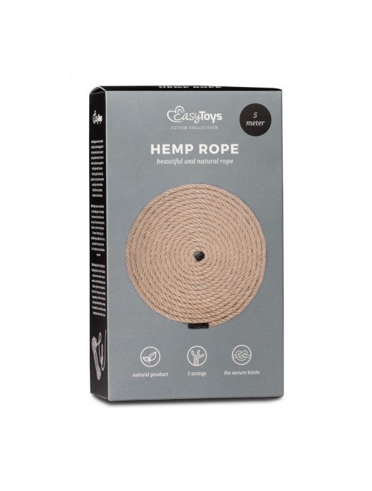 Пеньковая веревка для связывания Hemp Rope - 5 м. - Easy toys - купить с доставкой в Сыктывкаре