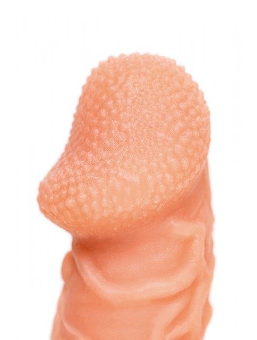 Телесная закрытая насадка с венками Cock Sleeve Size S - 13,8 см. - KOKOS - в Сыктывкаре купить с доставкой