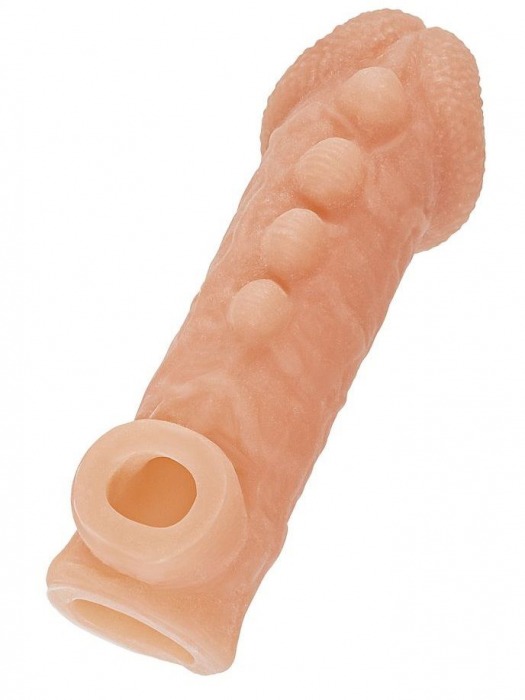 Телесная закрытая насадка с шишечками Cock Sleeve Size M - 15,6 см. - KOKOS - в Сыктывкаре купить с доставкой