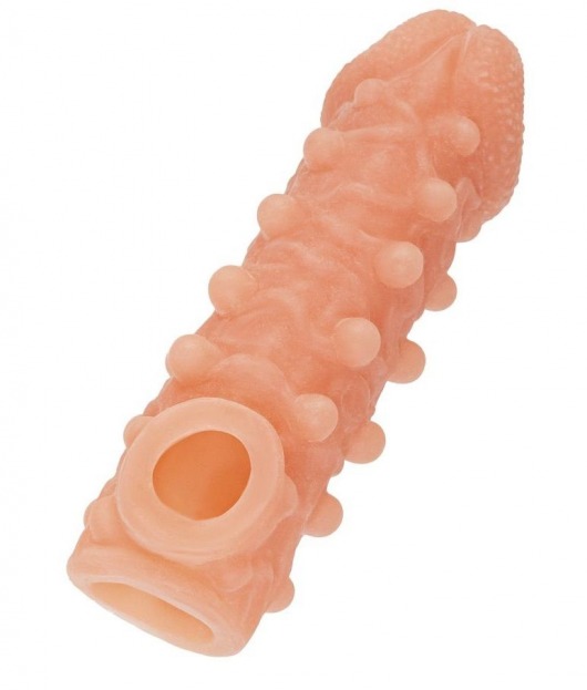 Телесная закрытая насадка с шариками Cock Sleeve Size S - 13,8 см. - KOKOS - в Сыктывкаре купить с доставкой