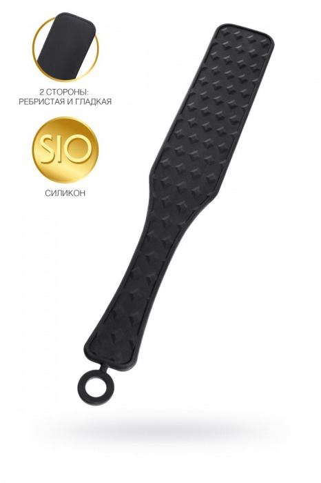 Черная силиконовая шлепалка  - 37,5 см. - ToyFa - купить с доставкой в Сыктывкаре