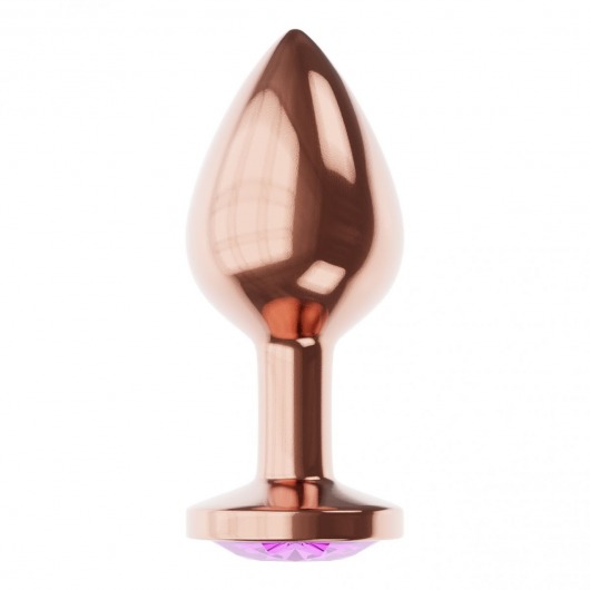 Пробка цвета розового золота с фиолетовым кристаллом Diamond Amethyst Shine S - 7,2 см. - Lola Games - купить с доставкой в Сыктывкаре