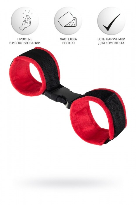 Красно-черные велюровые оковы Anonymo - ToyFa - купить с доставкой в Сыктывкаре