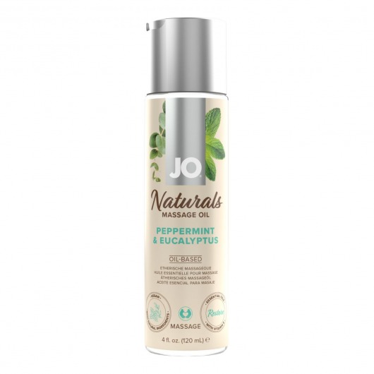 Массажное масло с ароматом перечной мяты и эвкалипта JO Naturals Peppermint   Eucalyptus - 120 мл. - System JO - купить с доставкой в Сыктывкаре