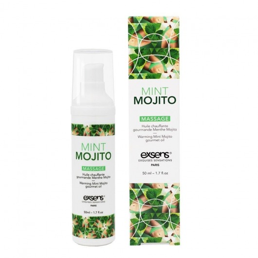 Разогревающее массажное масло с ароматом мохито Gourmet Mint Mojito - 50 мл. - Exsens - купить с доставкой в Сыктывкаре