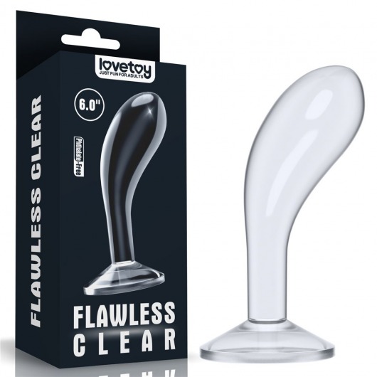 Прозрачный стимулятор простаты Flawless Clear Prostate Plug - 15 см. - Lovetoy - в Сыктывкаре купить с доставкой