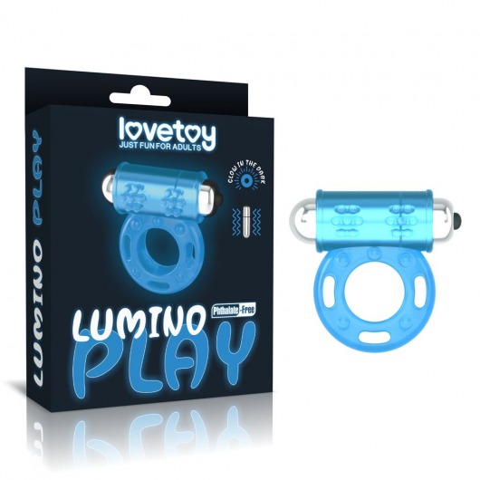 Голубое, светящееся в темноте эрекционное виброкольцо Lumino Play Vibrating Penis Ring - Lovetoy - в Сыктывкаре купить с доставкой