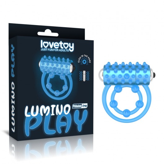 Голубое, светящееся в темноте виброкольцо Lumino Play Vibrating Penis Ring - Lovetoy - в Сыктывкаре купить с доставкой